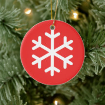 Snowflake Rote Weihnachtsfeier Keramik Ornament