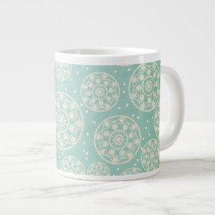 Snowflake Rounds on Aqua Blue Spezialität Tasse