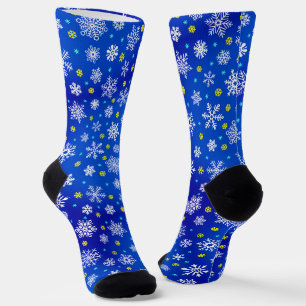 Snowflake Royal Blue Navy Moderner Chic elegant Socken