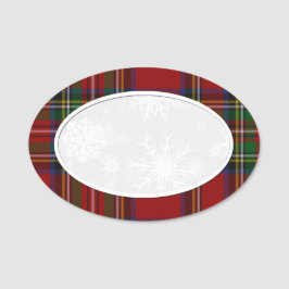 Snowflake Royal Stewart Kariert Name Tag Namensschild