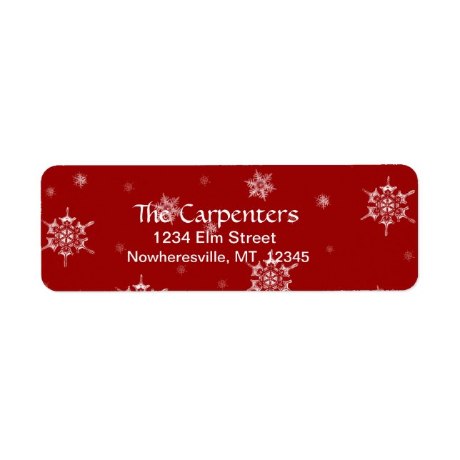 Snowflake Rücksendeadresse Lables (Vorne)