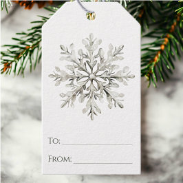 Snowflake Rustikale Wasserfarbe Minimalistische We Geschenkanhänger