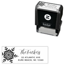 Snowflake Script Moderne Weihnachts-Rücksendeadres