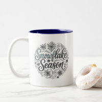 Snowflake Season Winterästhetische Kaffeepause Tas