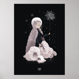 SNOWFLAKE SHEEP von Alexandra Dikaia Poster