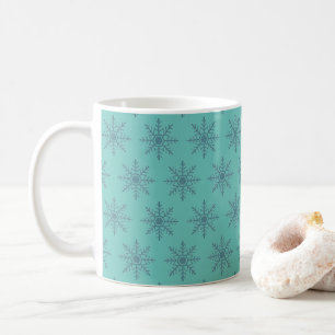 Snowflake skandinavisches Muster Winter Valentine Kaffeetasse