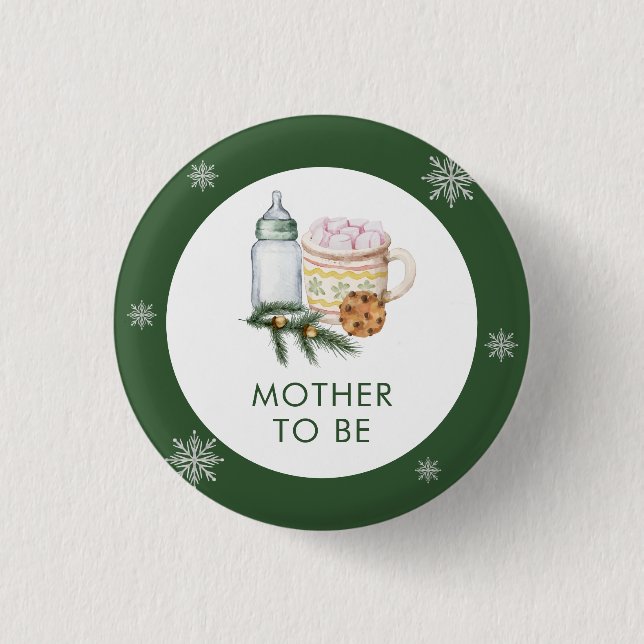 Snowflake S'more Cookie Mother To Be Baby Shower  Button (Vorderseite)