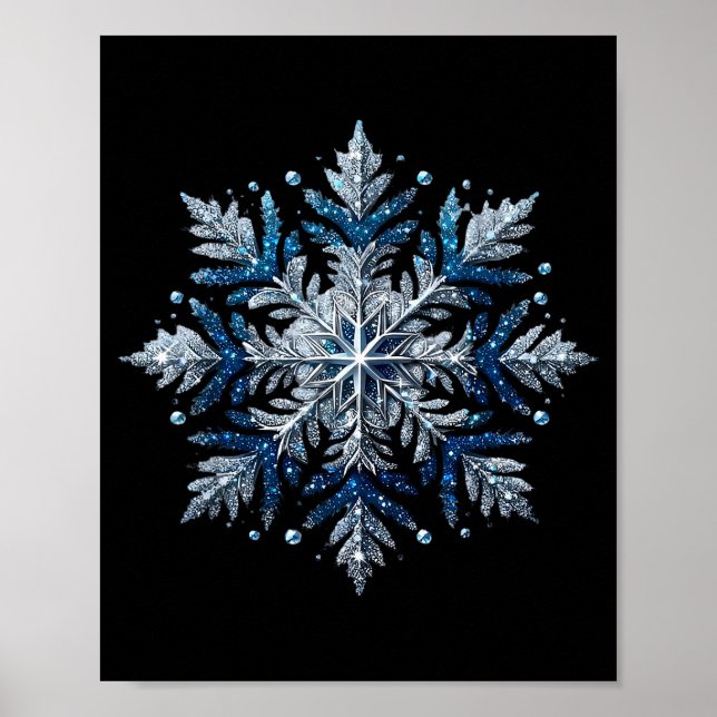 Snowflake Snow Merry Christmas Xmas Family Pajamas Poster (Vorne)