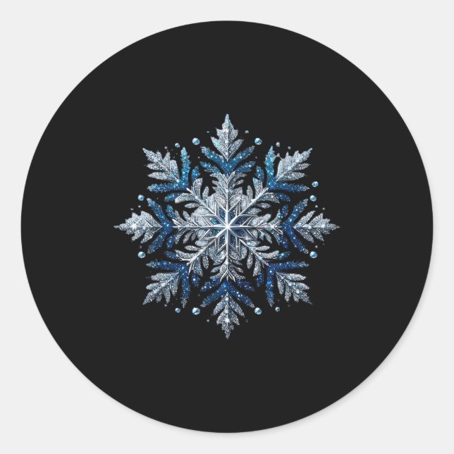 Snowflake Snow Merry Christmas Xmas Family Pajamas Runder Aufkleber (Vorderseite)