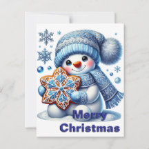 Snowflake Snowman Weihnachtskarte