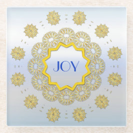 Snowflake Star Holiday Gold Silver Lacy Circle Glasuntersetzer