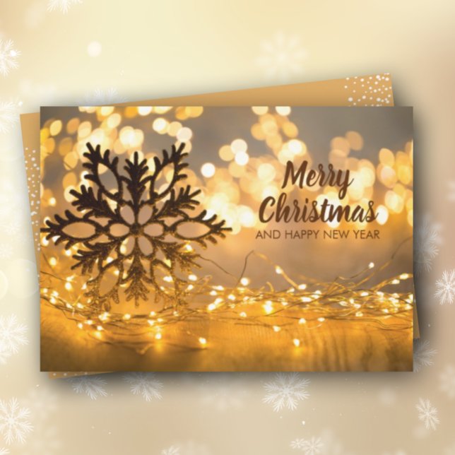 Snowflake Strand of Christmas Lights Feiertagskarte (Von Creator hochgeladen)