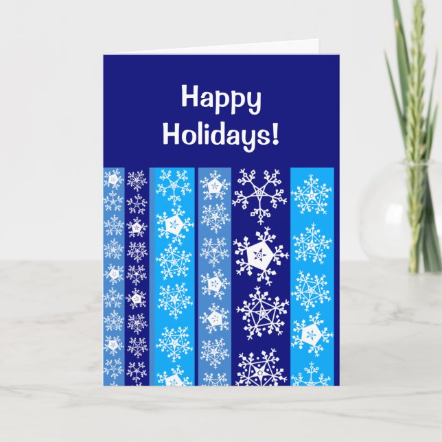 Snowflake Stripes Christmas Card Dankeskarte (Vorderseite)