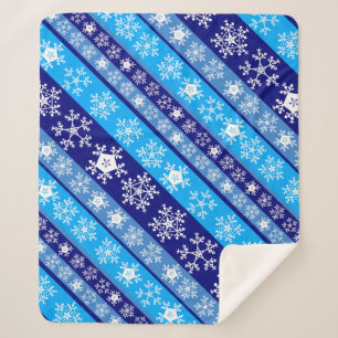 Snowflake Stripes Sherpa Blanket Sherpadecke