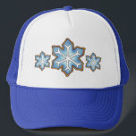 Snowflake Sugar Cookie Winter Hanukkah Christmas Truckerkappe<br><div class="desc">Hat features an original marker illustration of blue snowflake sugar cookie. Perfect for Hanukkah and Christmas holiday celebrations!

Don't see what you're looking for? Need help with customization? Click "contact this designer" to have something created just for you!</div>