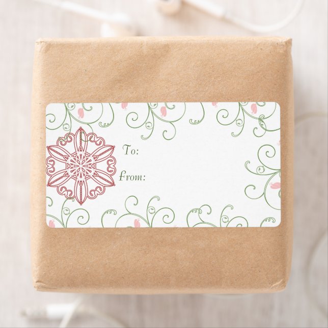 Snowflake Swirl Weihnachtsgeschenke Tags (Insitu)