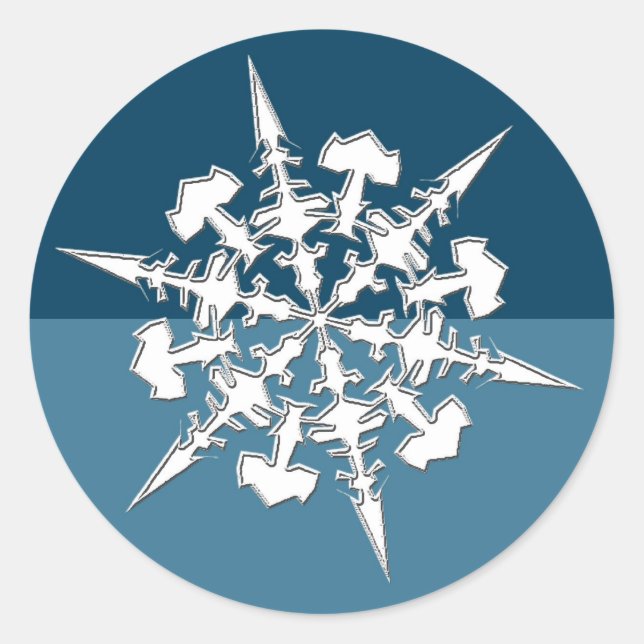 Snowflake Theme Holiday Cards Umschlag Aufkleber (Vorderseite)