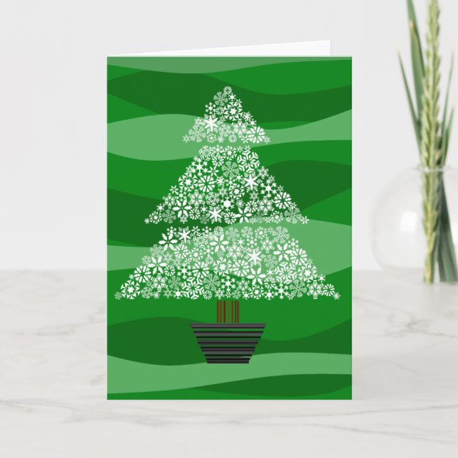 Snowflake Tree - Greeting Card Feiertagskarte (Vorderseite)
