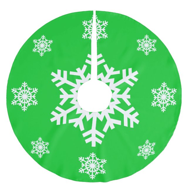 Snowflake Tree Skirt Polyester Weihnachtsbaumdecke (Vorderseite)