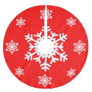 Snowflake Tree Skirt Polyester Weihnachtsbaumdecke