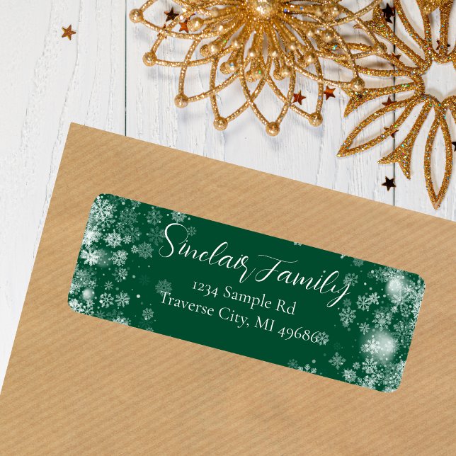 Snowflake | Typografy Return Address Label (Von Creator hochgeladen)
