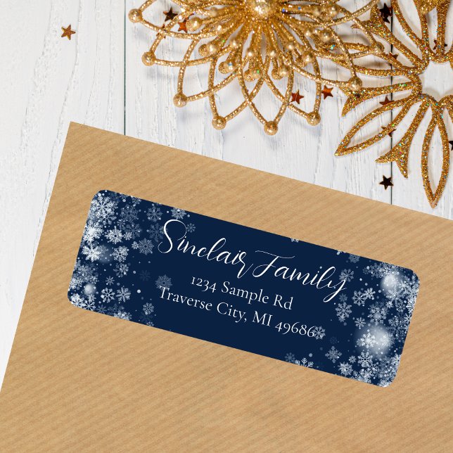 Snowflake | Typografy Return Address Label (Von Creator hochgeladen)