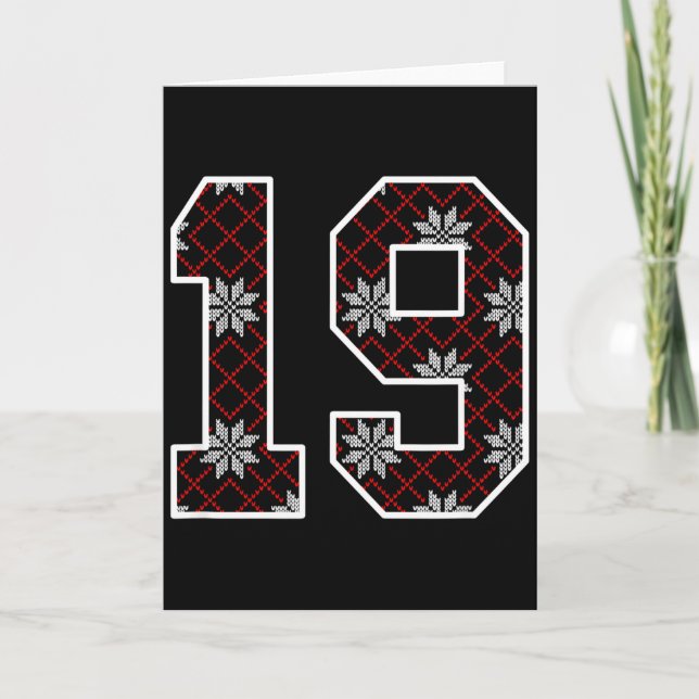 Snowflake Ugly Christmas Number 19 Uniform #19 Jer Karte (Vorderseite)