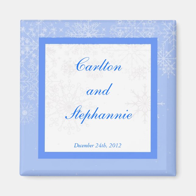 Snowflake Wedding Magnet Bevorzugung (Vorne)