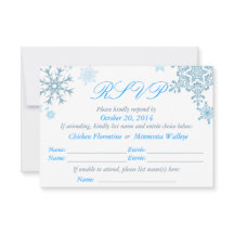 Snowflake Wedding RSVP Card (Malibu Silver)
