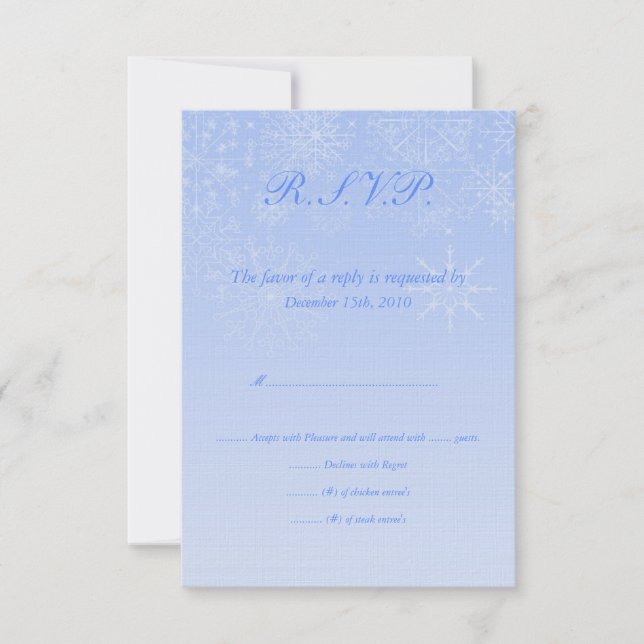 Snowflake Wedding RSVP Einladung (Vorderseite)
