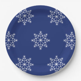 Snowflake Weihnachten Blue Design Weihnachten Weih Pappteller