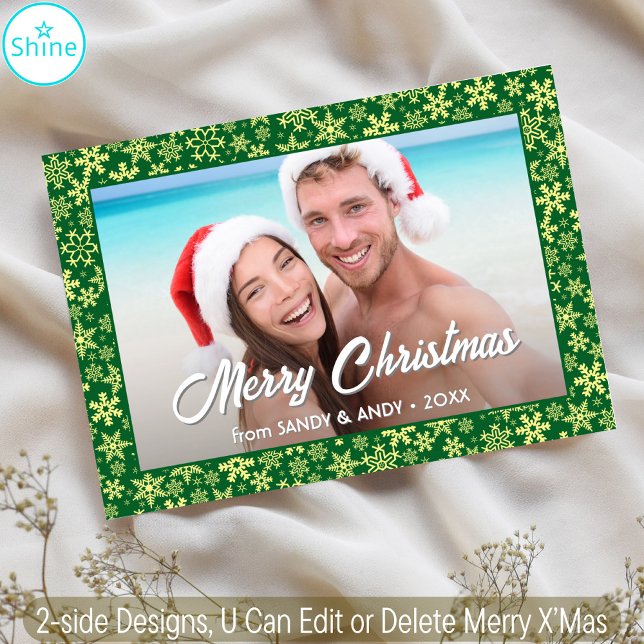 Snowflake Weihnachten Foto 2 Side Designs Grün (Von Creator hochgeladen)