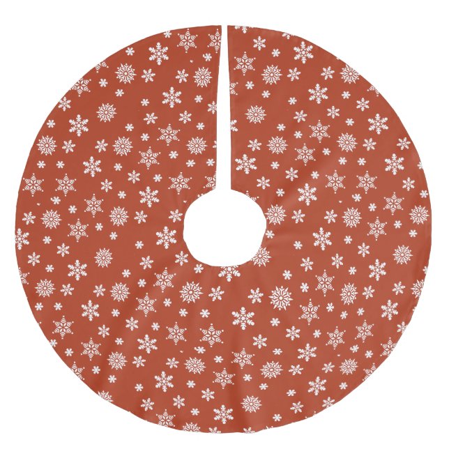Snowflake Weihnachten Polyester Weihnachtsbaumdecke (Vorderseite)