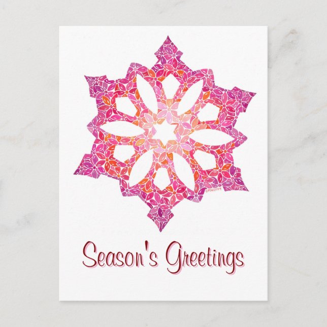 Snowflake Weihnachten Postkarte (Vorderseite)