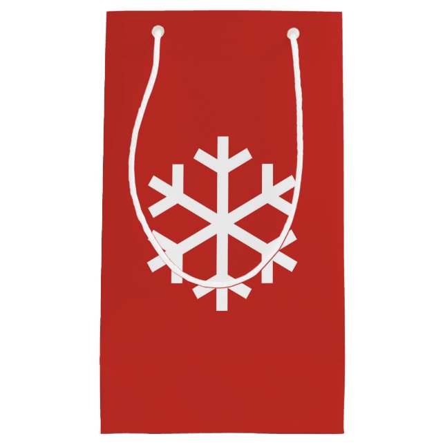 Snowflake Weihnachten Rote Geschenktasche Kleine Geschenktüte (Vorderseite)