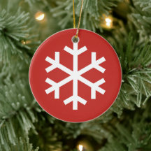 Snowflake Weihnachten Rote Keramik Ornament