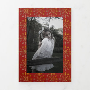 Snowflake Weihnachts-Foto-Karte Multi-Foto Dreifach Gefaltete Urlaubskarte