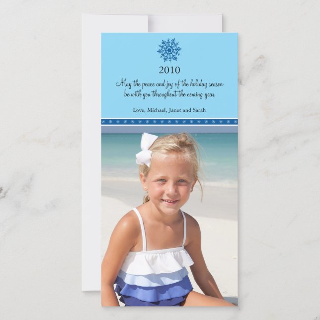Snowflake Weihnachts-Fotokarte Feiertagskarte (Vorderseite)
