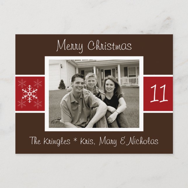 Snowflake Weihnachts-Fotokarte Feiertagspostkarte (Vorderseite)