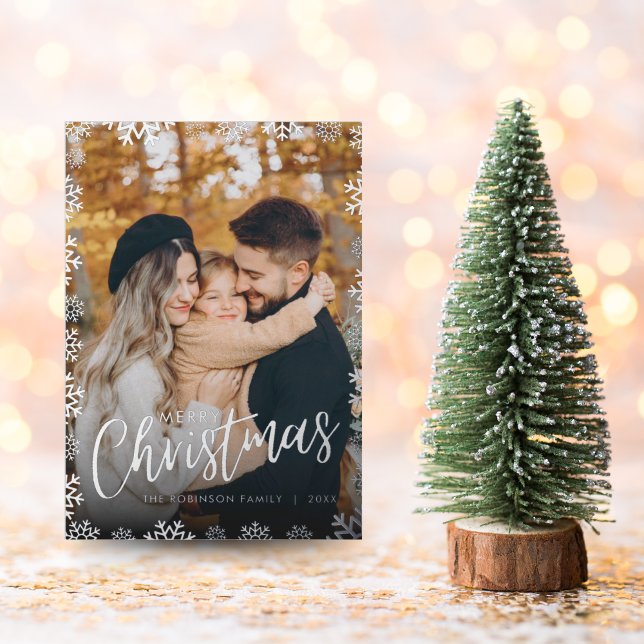 Snowflake Weihnachts-Fotokarte Folien Feiertagskarte (Von Creator hochgeladen)