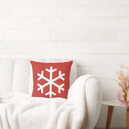 Snowflake Weihnachts Red Throw Kissen