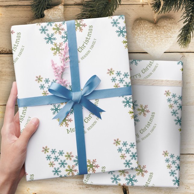 Snowflake Weihnachtsbaum Minimalistischer Urlaub Geschenkpapier (Von Creator hochgeladen)