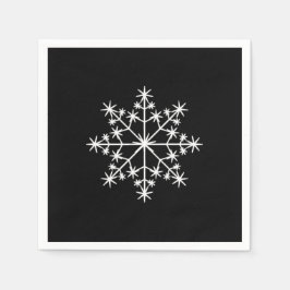 Snowflake Weihnachtsfeiertag Schwarz-weiß Serviette