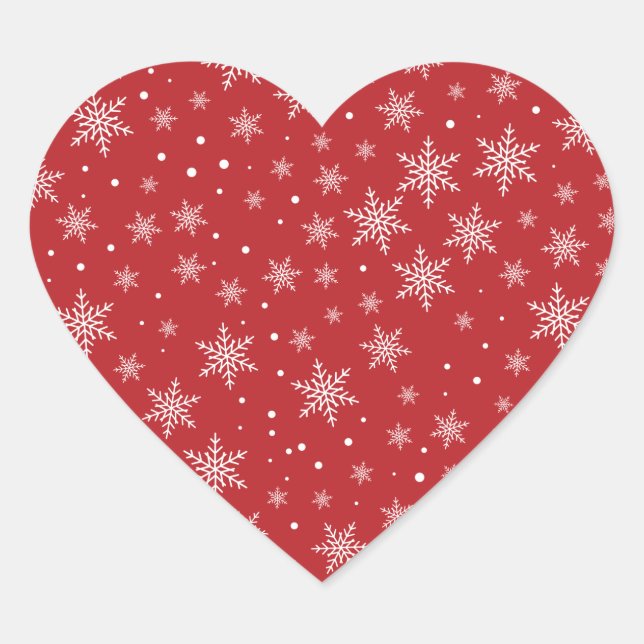 Snowflake Weihnachtsgeschenk Herz-Aufkleber (Vorderseite)