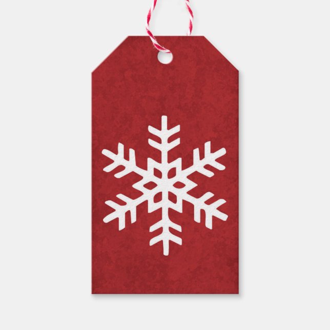 Snowflake Weihnachtsgeschenk Tag Geschenkanhänger (Vorderseite)