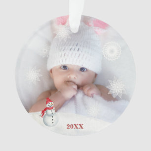 *~* Snowflake Weihnachtsjause FOTO Baby AP44 Snow  Ornament