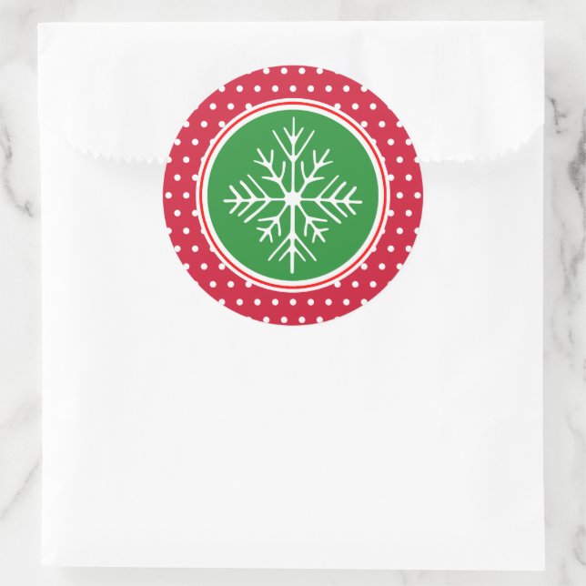 Snowflake Weihnachtskleber Runder Aufkleber (Tasche)