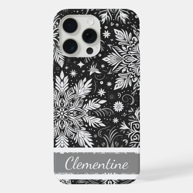 Snowflake Weihnachtsmuster iPhone Hülle (Rückseite)