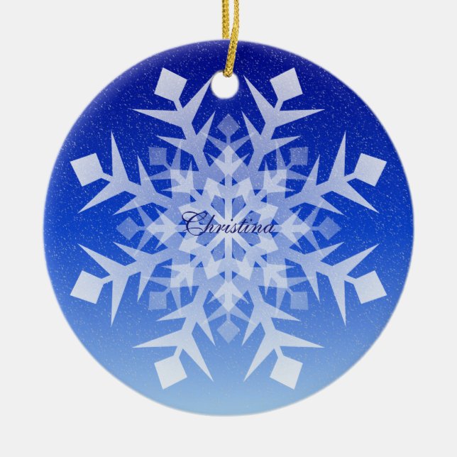 Snowflake Weihnachtsschmuck mit Namen (Vorne)