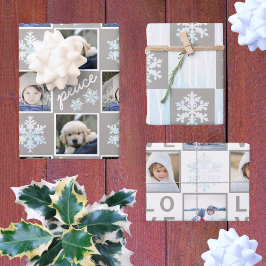 Snowflake White Opal Peace Joy Liebe 4 Foto Geschenkpapier Set